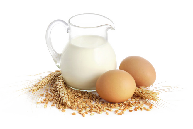 milk and eggs